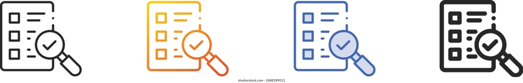 evaluation icon.Thin Linear, Gradient, Blue Stroke and bold Style Design Isolated On White Background