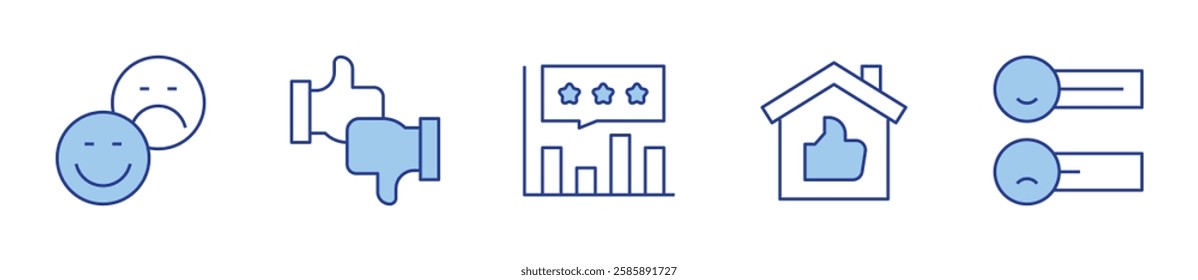 evaluation, like, property, feedback, rating. Feedback Icon vector illustration. Line Duotone style. Editable stroke.