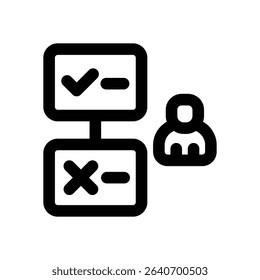 evaluation line icon. Clean and minimalist vector icon for websites, mobile apps, presentations, and logos. Fully scalable and customizable for any project.