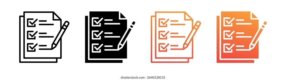Evaluation Multi Style Icon Set Vector