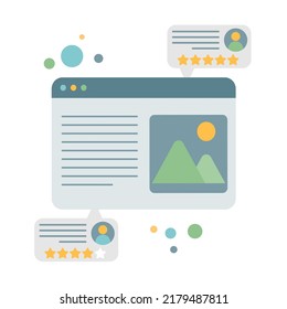 Evaluation of the news, feedback about your own blog. Cartoon minimal style