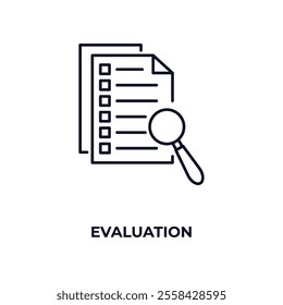 evaluation outline icon. Linear vector from ai and tech concept. Thin line evaluation icon isolated on white background