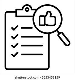 Ilustración vectorial de icono de esquema de evaluación
