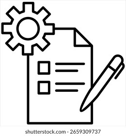 Ilustración vectorial de icono de esquema de evaluación