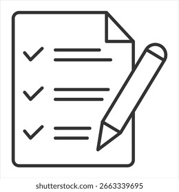 Ilustración vectorial de icono de esquema de evaluación
