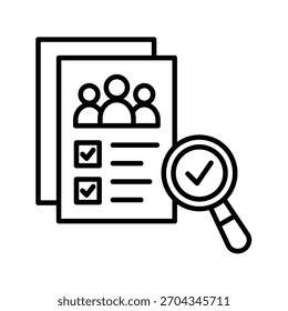 Ilustración vectorial de icono de esquema de evaluación