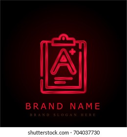 Evaluation red chromium metallic logo