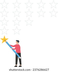 Evaluation or satisfaction feedback, performance rating or customer review, giving stars quality result, rate the service concept

