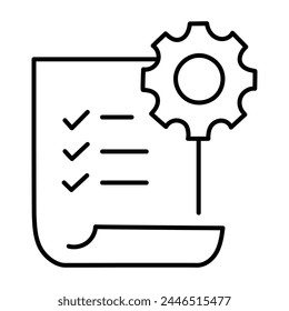 hojas de evaluación para el registro sistemático de datos, el seguimiento y el análisis del rendimiento, garantizando la coherencia, la precisión y la eficiencia en los procesos de evaluación. Icono de trazo editable.