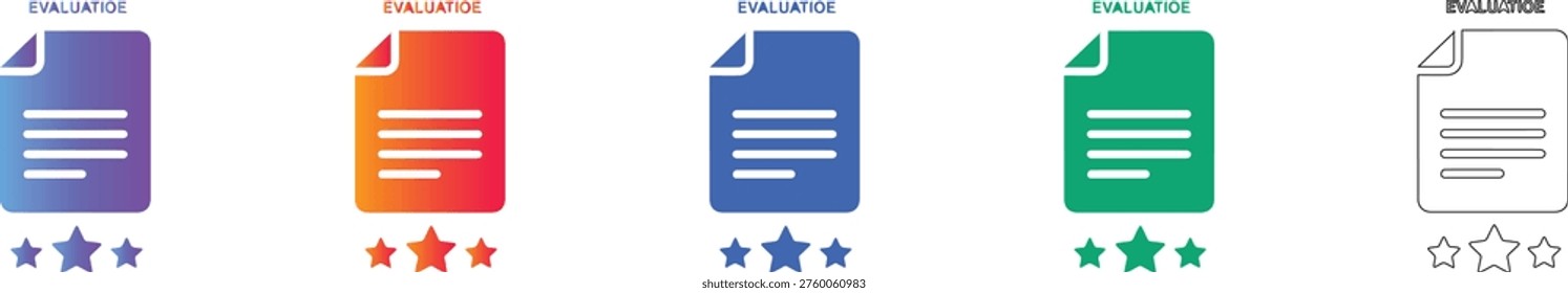 Evaluation Star Rating Icon Set