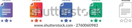 Evaluation Star Rating Icon Set