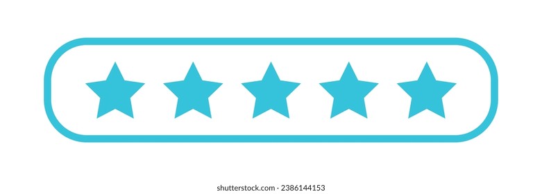 Evaluation stars, Five Stars review rating icon - rating sign, from blue icon set