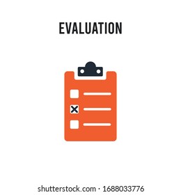 Evaluation vector icon on white background. Red and black colored Evaluation icon. Simple element illustration sign symbol EPS