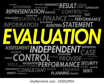 EVALUATION word cloud, business concept