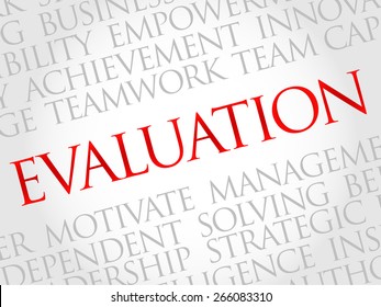 Evaluation word cloud, business concept