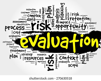 Evaluation word cloud, business concept