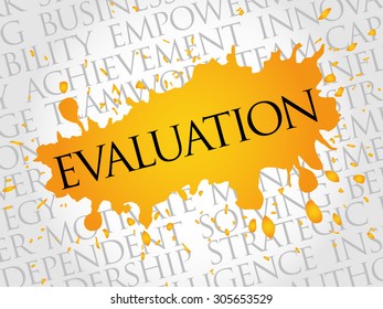 Evaluation word cloud, business concept