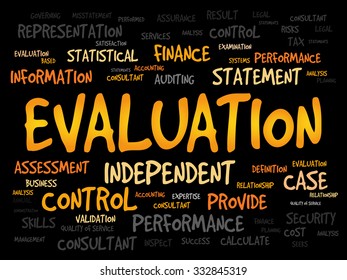 EVALUATION word cloud, business concept