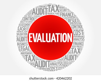 EVALUATION word cloud, business concept
