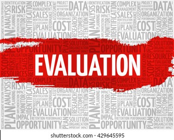 Evaluation word cloud, business concept