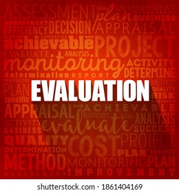 collage de palabras de evaluación, fondo de concepto de negocio