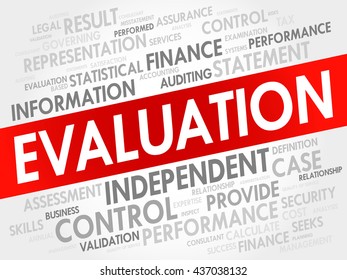 EVALUATION word cloud collage, business concept background