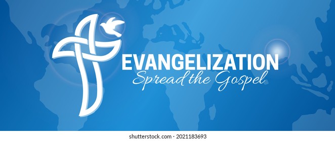 Evangelisation und Evangelisation-Hintergrund-Illustration-Design