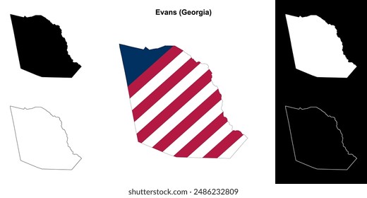 Condado de Evans (Georgia) conjunto de mapas esquemáticos