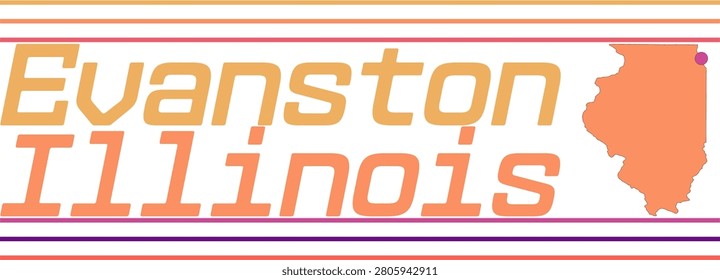 Evanston Illinois City Marked On Map