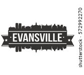 Evansville Skyline Stamp Silhouette City Vector Design Art