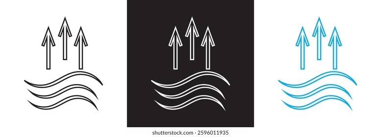 Evaporate icon. Vector illustration. isolated on white and black background. EPS 10