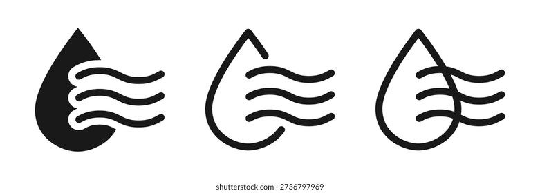 Evaporates icon. Quick dry icon. Wet dry  icon, Vector illustration