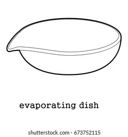 Evaporating dish icon in outline style isolated on white background vector illustration