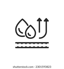 Evaporation Drying Icon. Vector illustration for Steam, Heat Water Pipes System and Water Natural Flow and Evaporation Process. 