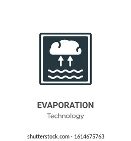 Evaporation glyph icon vector on white background. Flat vector evaporation icon symbol sign from modern technology collection for mobile concept and web apps design.