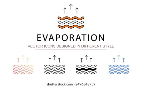 Diseño de icono de evaporación con fondo blanco