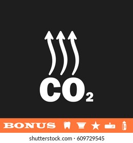 Evaporation icon flat. White pictogram on black background. Vector illustration symbol and bonus button tooth, vase, star, mirror, bottle