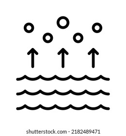 Evaporation Icon. Line Art Style Design Isolated On White Background