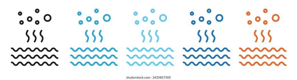 Evaporation icon line art vector