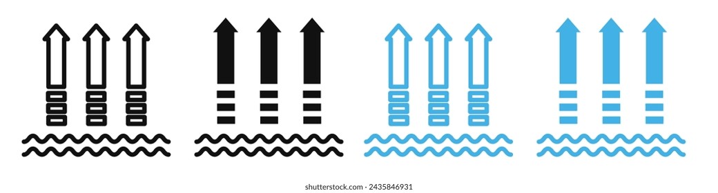 Evaporation icon mark in filled style