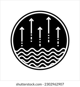 Evaporation Icon, Process Which Converts Water, Liquid Into Vapor Vector Art Illustration