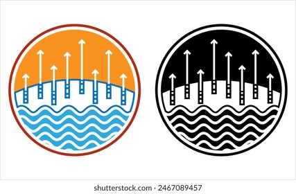 Evaporation Icon, Prozess, der Wasser, Vektorgrafik in Dampf umwandelt