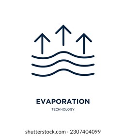 evaporation icon from technology collection. Thin linear evaporation, water, steam outline icon isolated on white background. Line vector evaporation sign, symbol for web and mobile