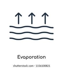 Evaporation icon vector isolated on white background. thin symbols or lined elements in outline style