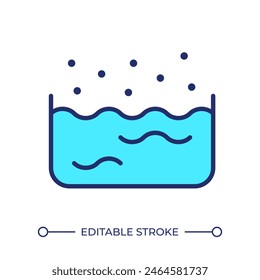 Evaporation RGB color icon. Rainwater reservoir. Water condensation and distillation process. Drain system. Isolated vector illustration. Simple filled line drawing. Editable stroke