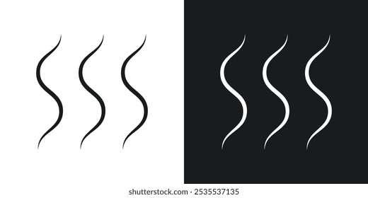 Evaporation vector icon set in black and white. EPS 10 illustration