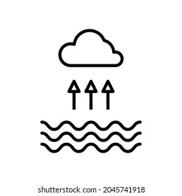 icono de línea vectorial de evaporación. Ilustración de elemento simple. icono de contorno de evaporación