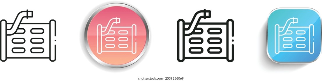 evaporator icon. Thin Linear, Regular and Button Style Design Isolated On White Background