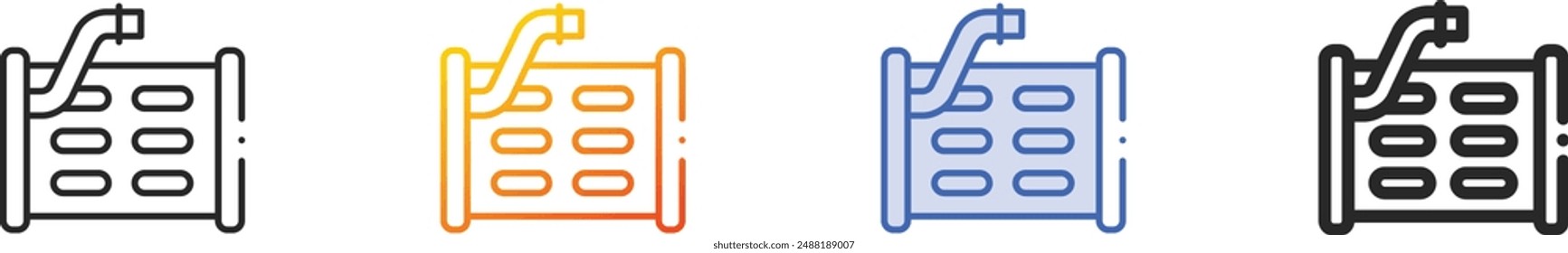 evaporator icon.Thin Linear, Gradient, Blue Stroke and bold Style Design Isolated On White Background