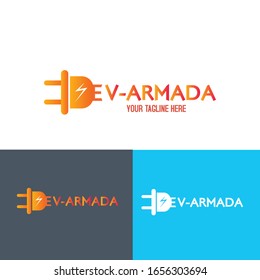 EV-ARMADA plug company Logo template vector illustration
